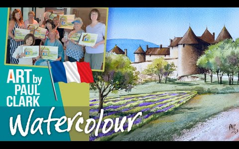 如何画法国城堡 - 在水彩假期！--Paul Clark