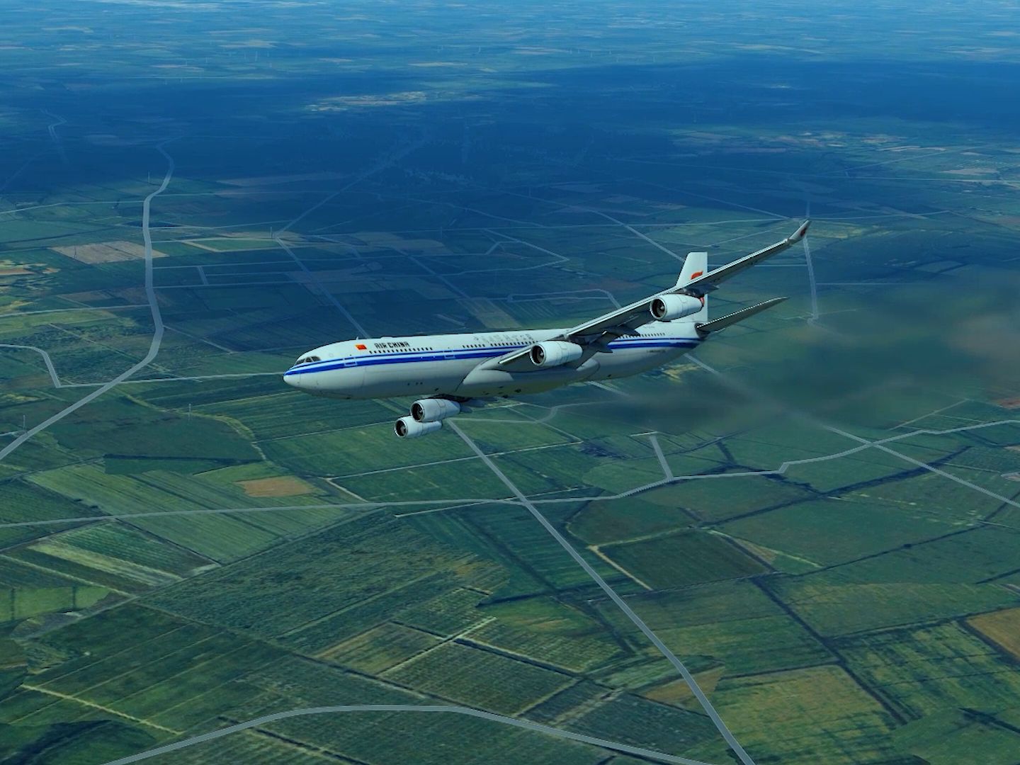 [ Xplane 12 ]  国航空客A340-300 降落成都