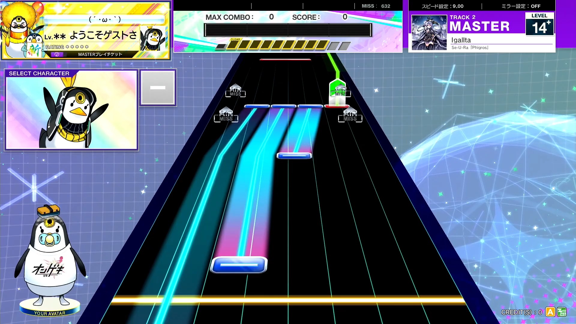 【CHUNITHM/中二节奏】谱面确认 Igallta [MASTER 15］(流速9.0)