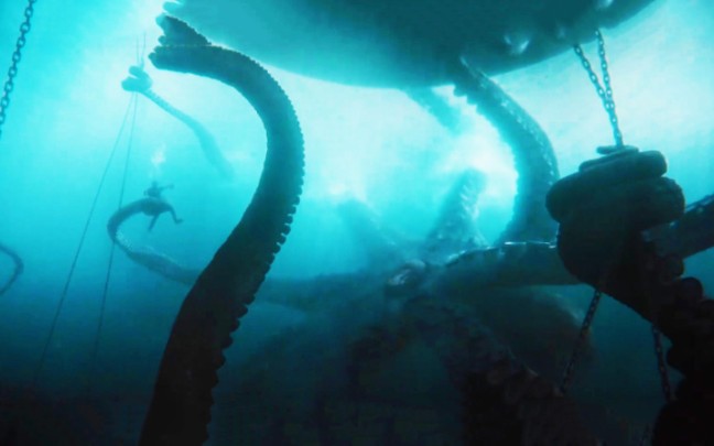 《巨齿鲨2深渊》大章鱼片段