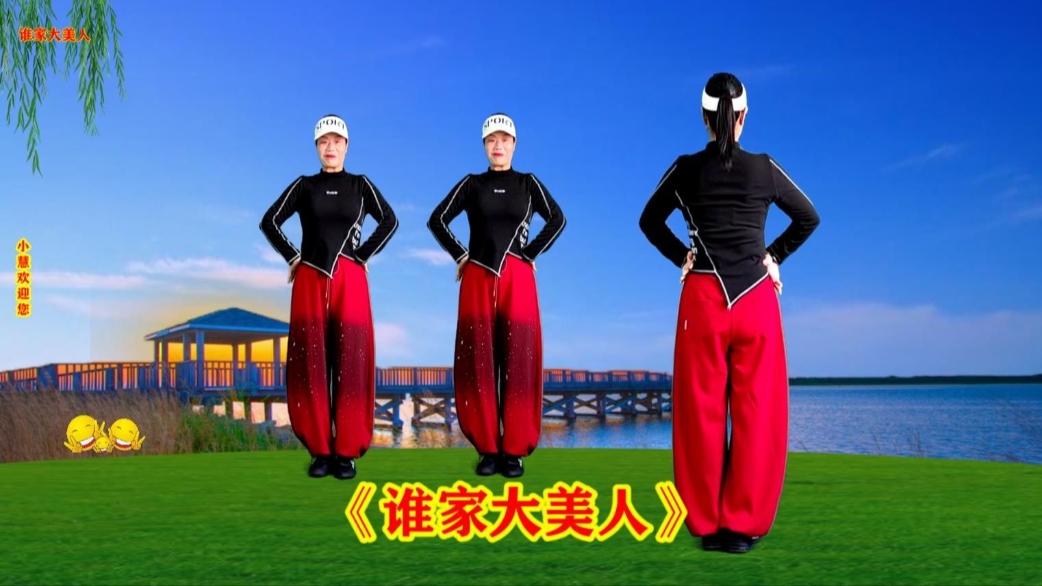 喜庆俏美舞《谁家大美人》最火版本，正反演示