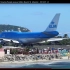 圣马丁岛机场 KLM荷航747起飞 沙滩上感受发动机尾流的暴力加速