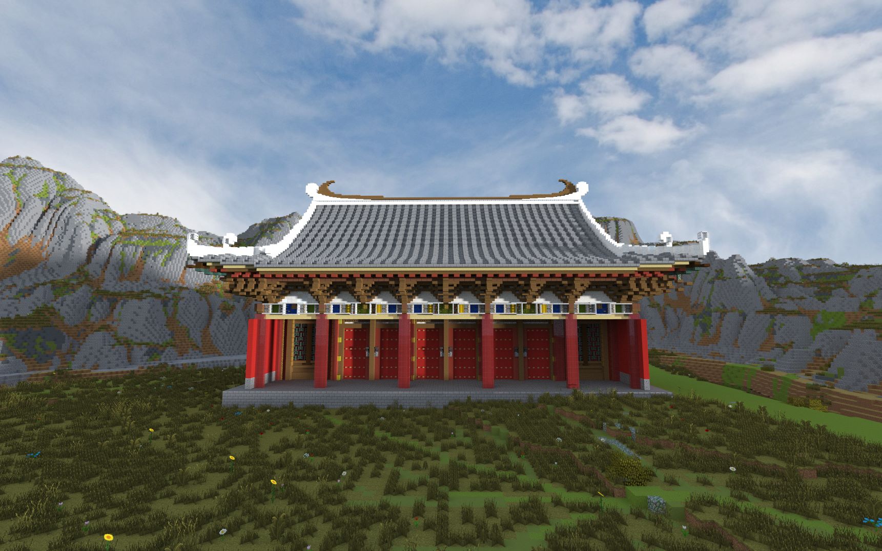 我的世界奇怪的古风建筑知识增加了中式歇山建筑延时摄影