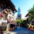 美丽的法国村庄徒步旅行-花的中世纪城镇和港口-4K