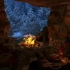 【8小时氛围白噪音】大雪天 睡在温暖舒适的洞穴里  风雪声|篝火燃烧声  专注学习助眠