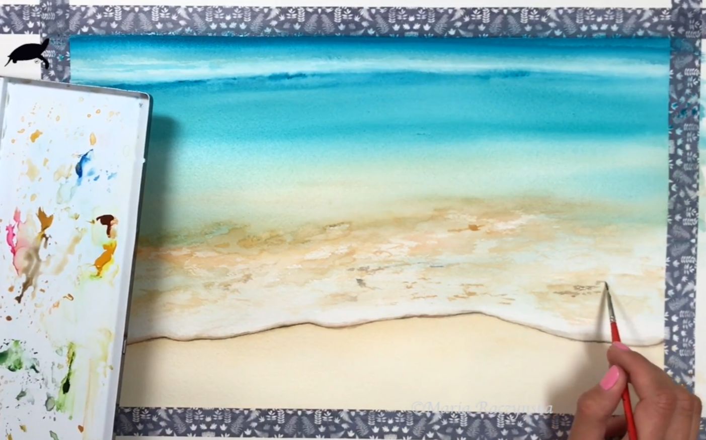 水彩 沙滩水彩绘画教程 哔哩哔哩 つロ干杯 Bilibili