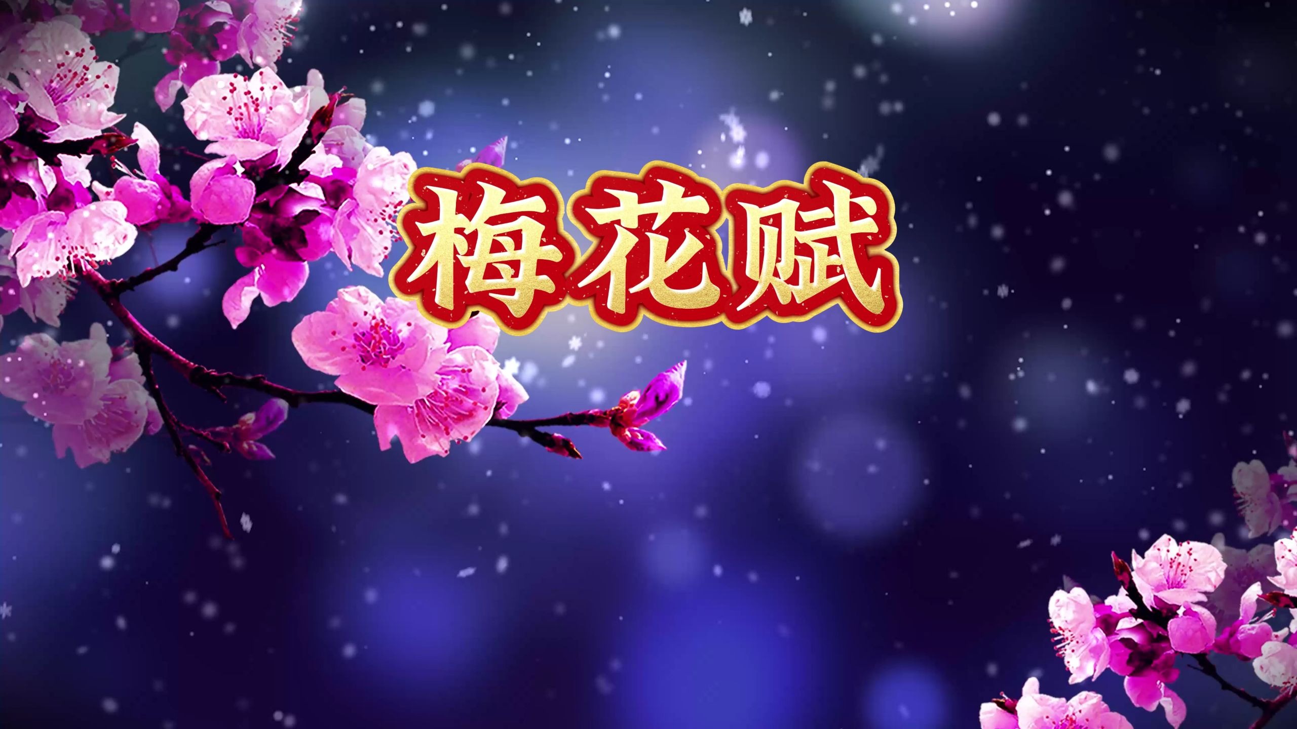 梅花赋歌曲原唱歌词带字幕伴奏版舞蹈LED舞台古风大屏幕背景视频素材