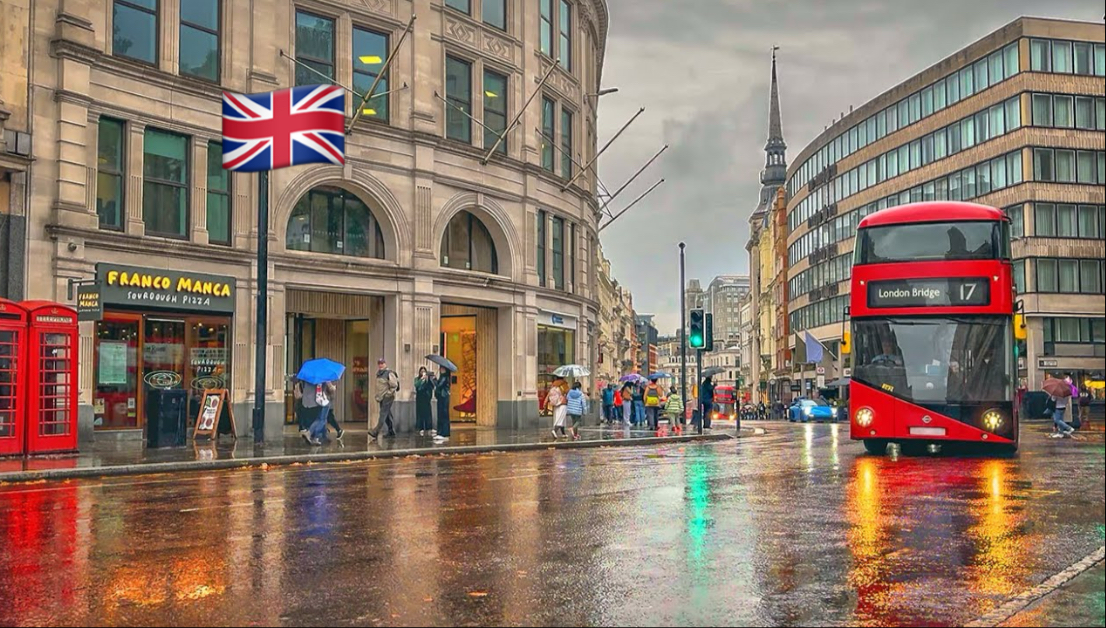 10月秋季阴雨天漫步游英国伦敦 从伦敦桥站到圣保罗大教堂 拍摄日期：2025.10.3