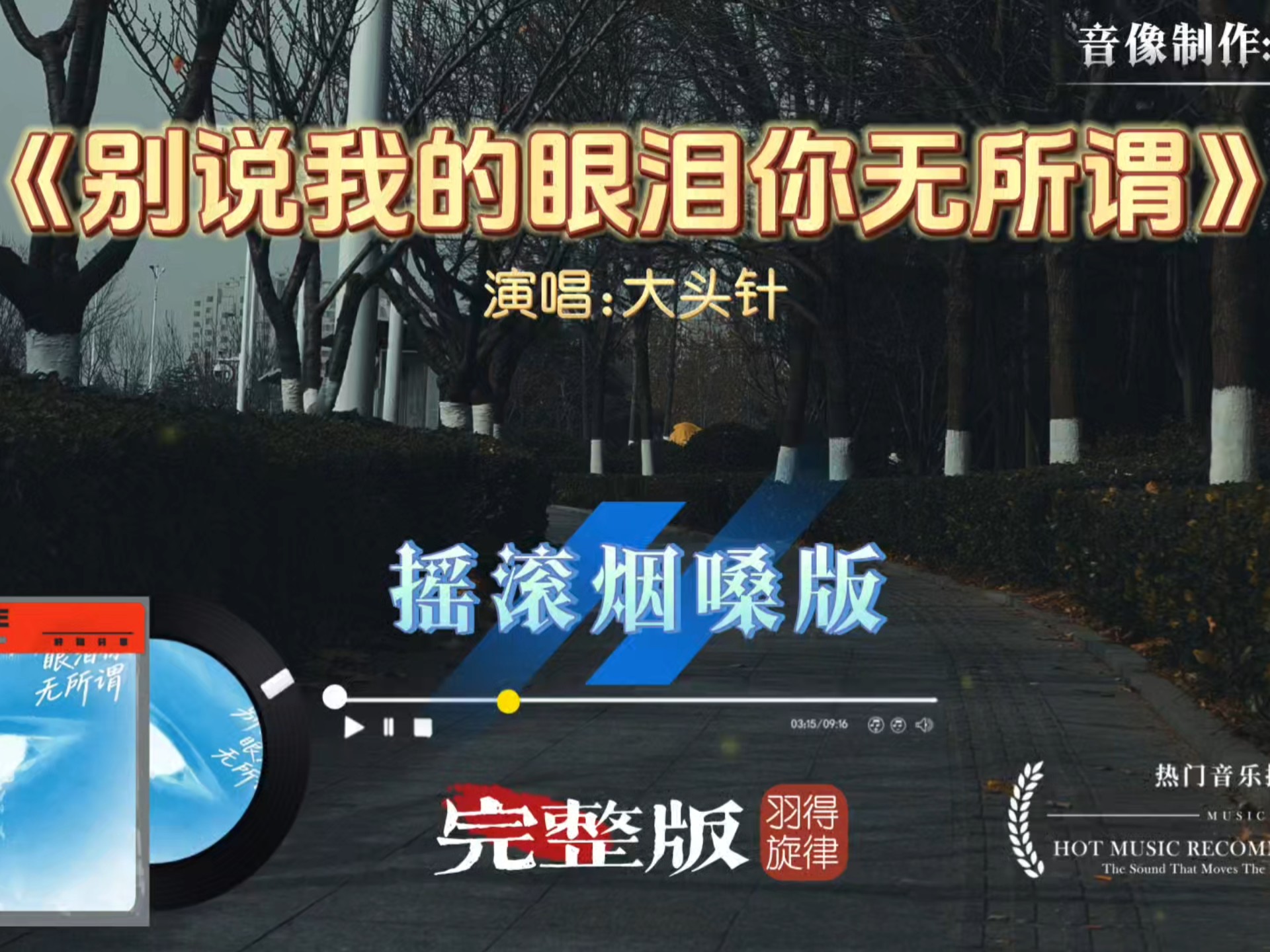 大头针歌曲《别说我的眼泪你无所谓》摇滚烟嗓版，一代人的情感记忆