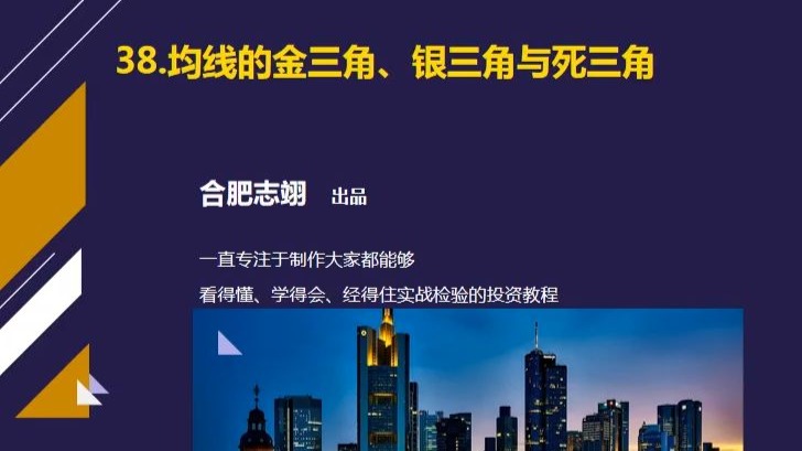 38、均线的金三角，银三角与死三角的含义及用法