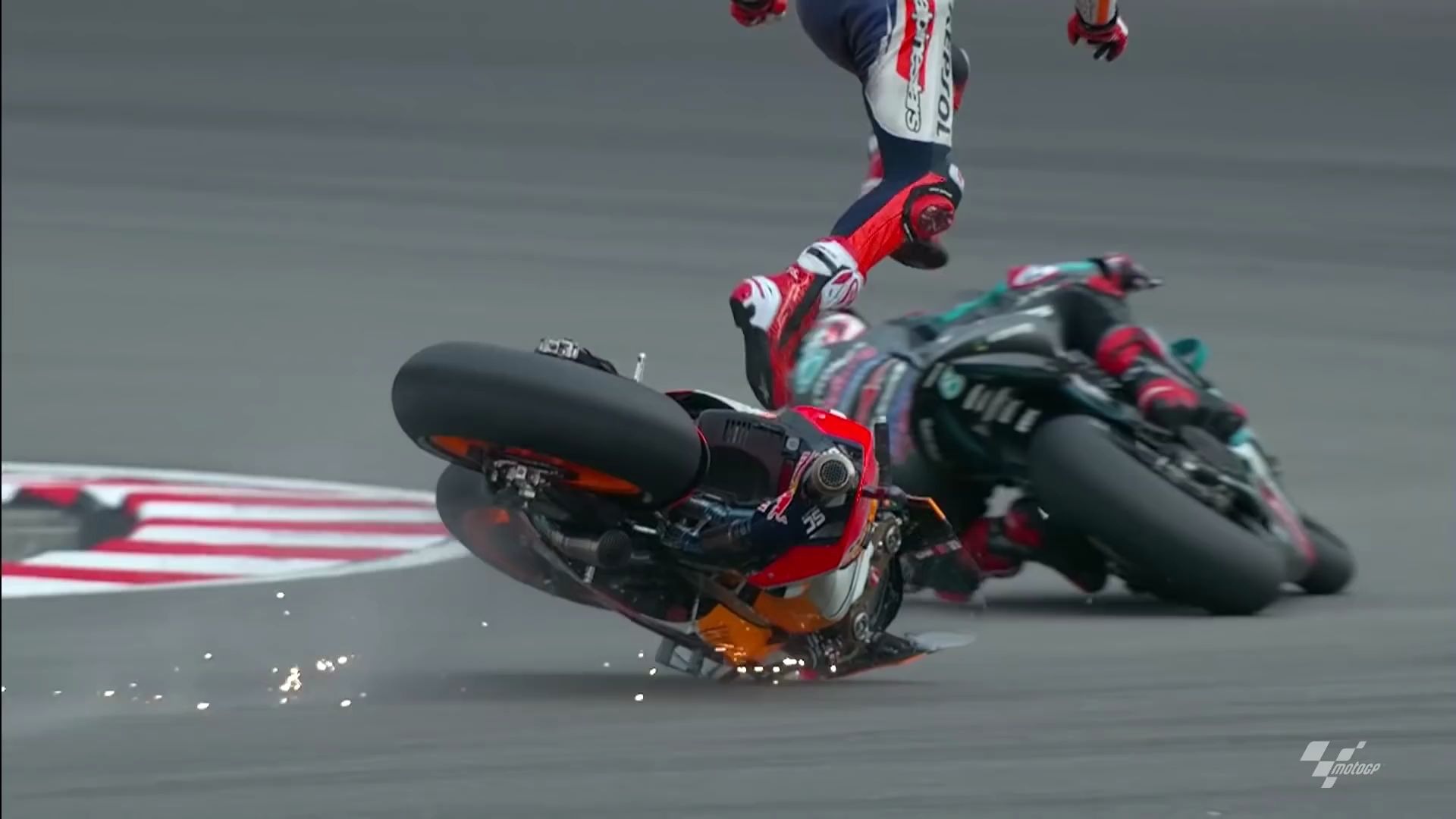 motogp2019年马奎斯遭遇严重摔车