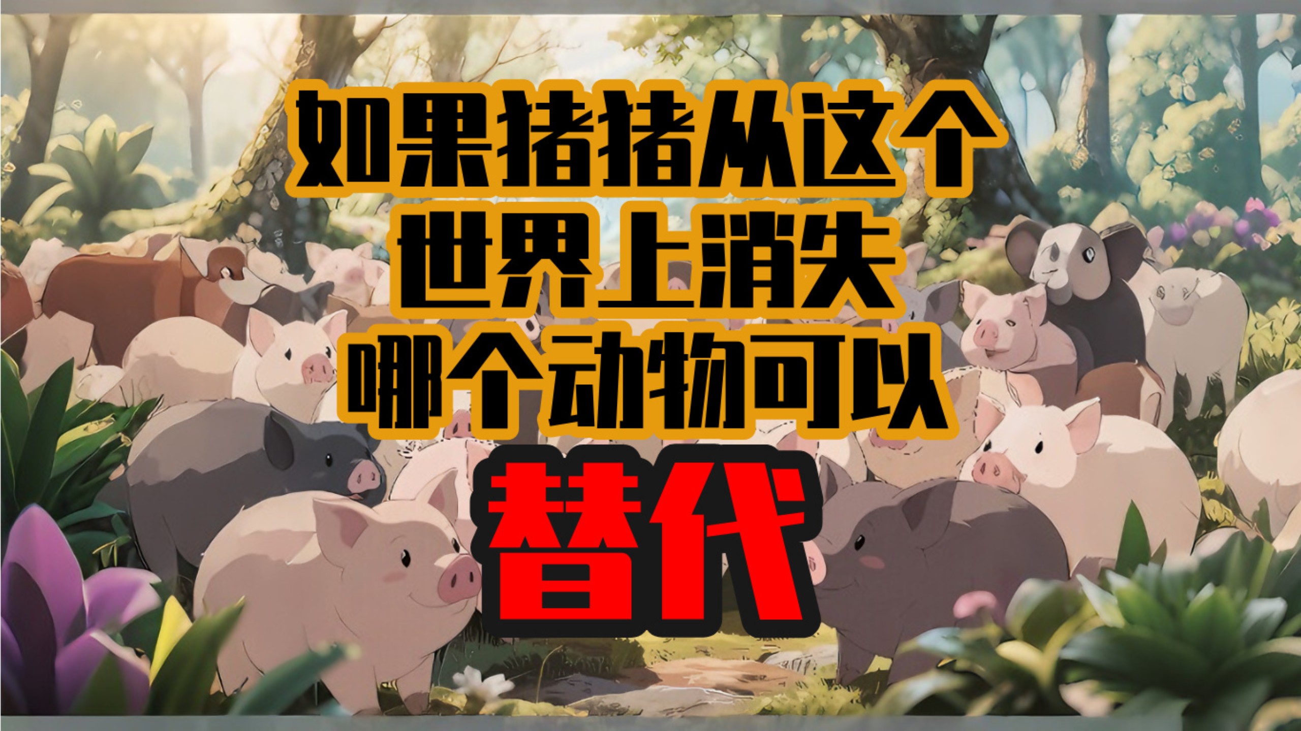 如果猪从这个世界上消失，那它的位置谁能代替？