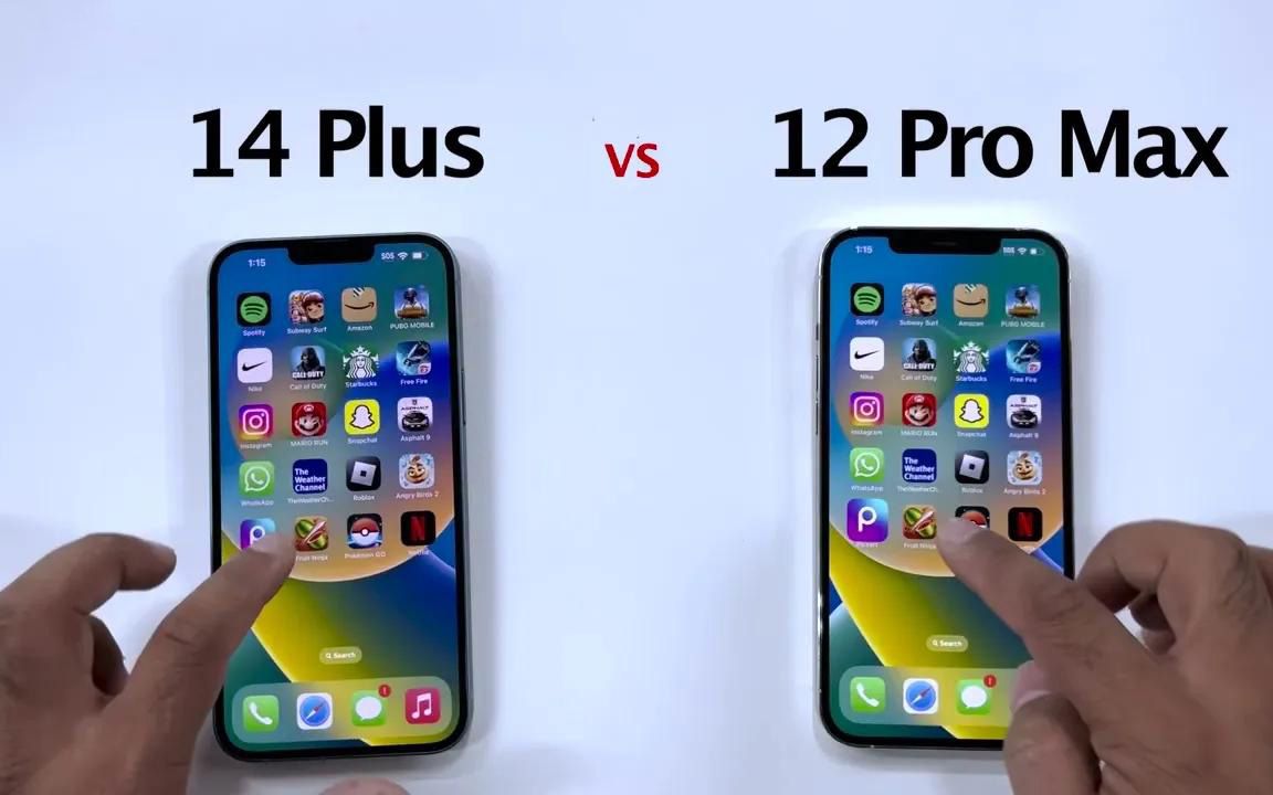 iPhone 14 Plus vs 12 Pro Max 运行速度对比测试