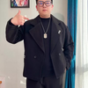 冬天适合胖男生的加棉毛呢夹克