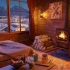 【白噪音】3小时丨舒适的山上小木屋：窗外的美丽雪景&屋内的壁炉烤火