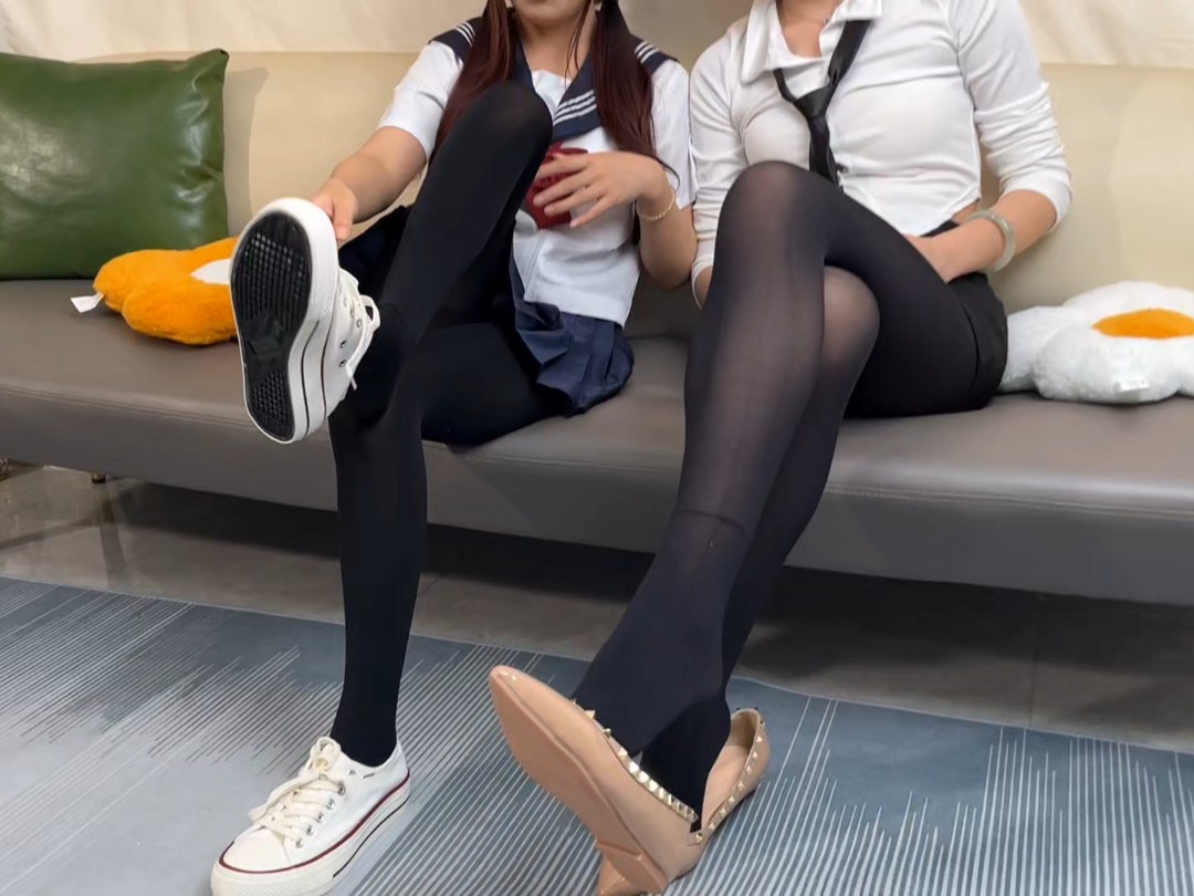 The teacher style and the schoolgirl style are perfectly set off
