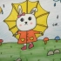 儿童画，下雨了小兔子打着雨伞出门，通过简单的步骤绘画出来