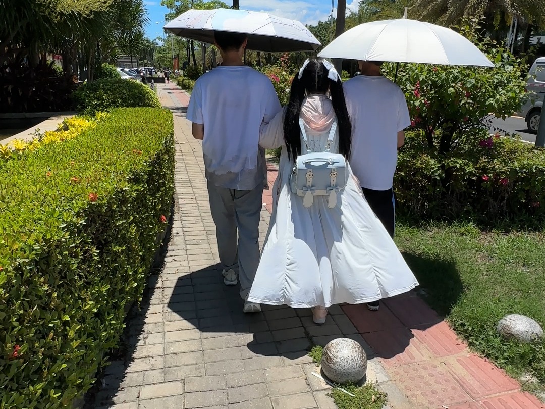 The teacher was taken away by two boys.