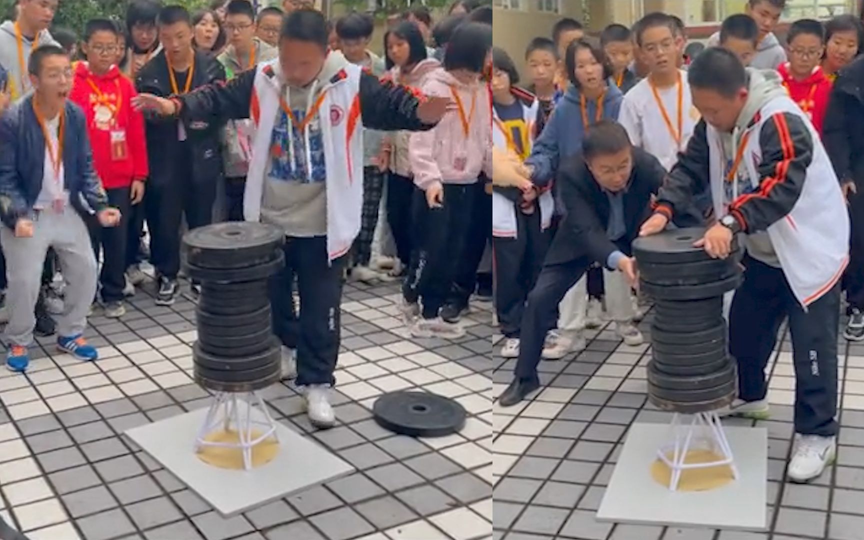 科技节大比赛，学生用纸桥挑战92.5千克承重 论知识的力量