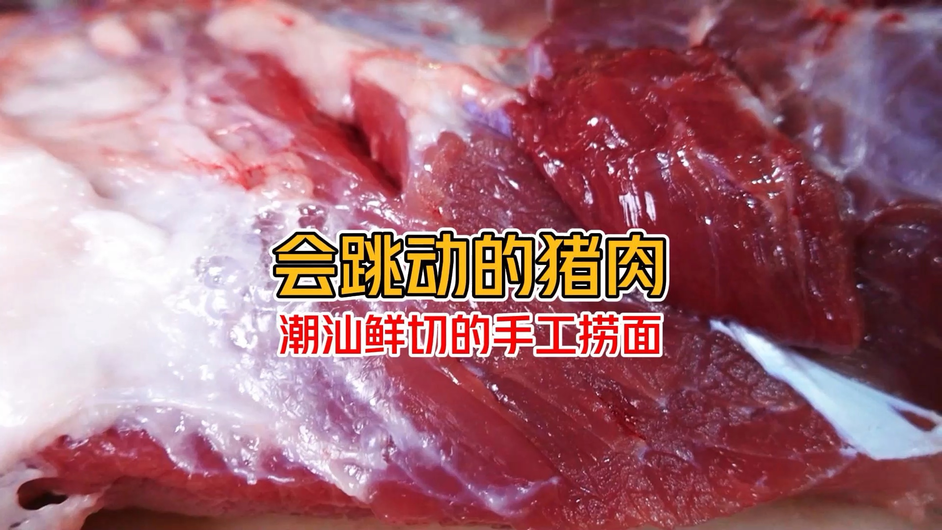 潮汕会跳动的猪肉 大型猪肉现场就为了一碗鲜肉捞面