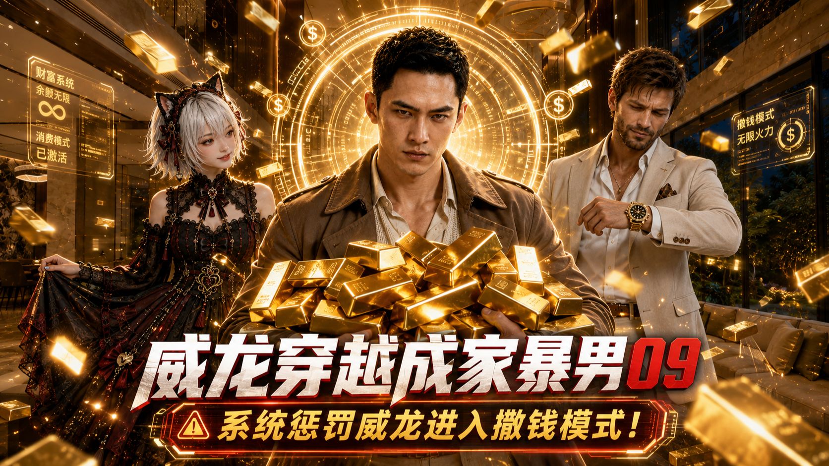 威龙穿越成家暴男09：系统惩罚，威龙强制进入撒钱模式！【AI全民制作人】