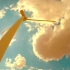 蓝天白云自然能源风车发电转动电力科技设备