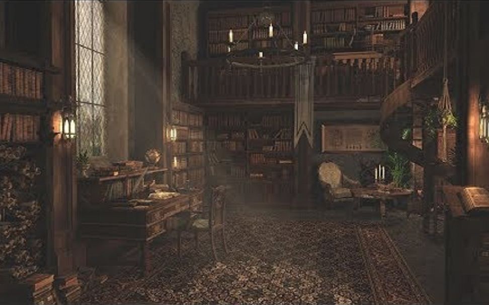 【白噪音】在古老的格林柯特图书馆|2h翻书声、雨声、木头燃烧声|一处温暖、宁静又幸福的所在【读书、学习、放松背景音乐】