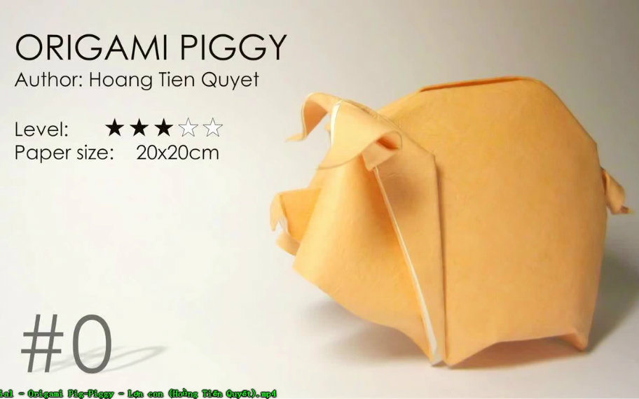 折纸小猪tutorialorigamipigpiggyl61nconhoàngti65nquy