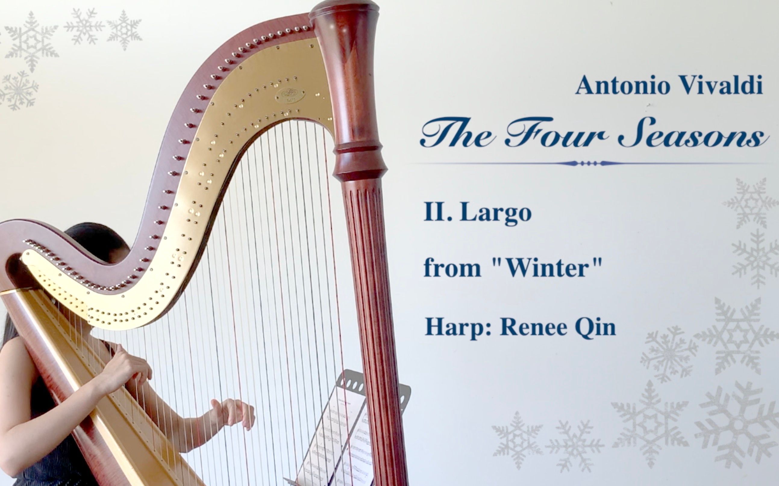 Vivaldi 维瓦尔第  Largo from Winter  The Four Seasons 四季 | Renee Qin Harp Cover哔哩哔哩bilibili