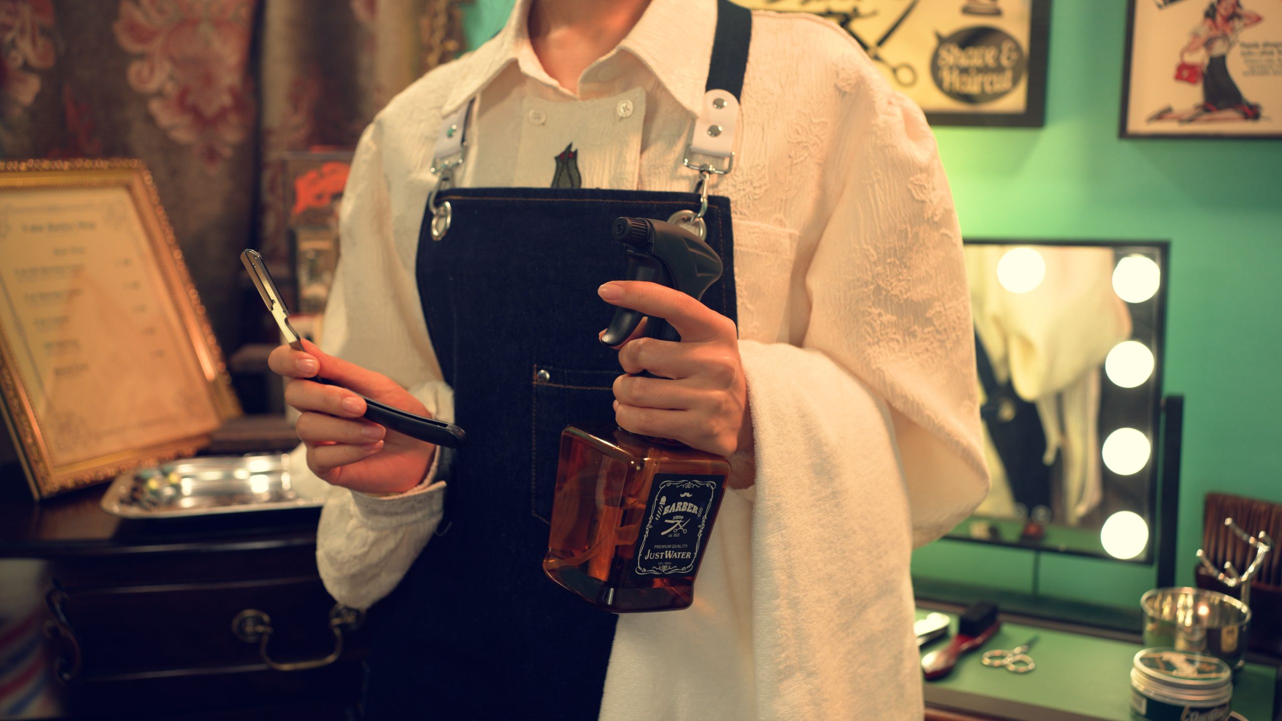 我天，说是电影级助眠享受不为过吧🫠实景复古理发店♡为你做剃须造型~轻语情景ASMR【4K超清/Hires无损音质】