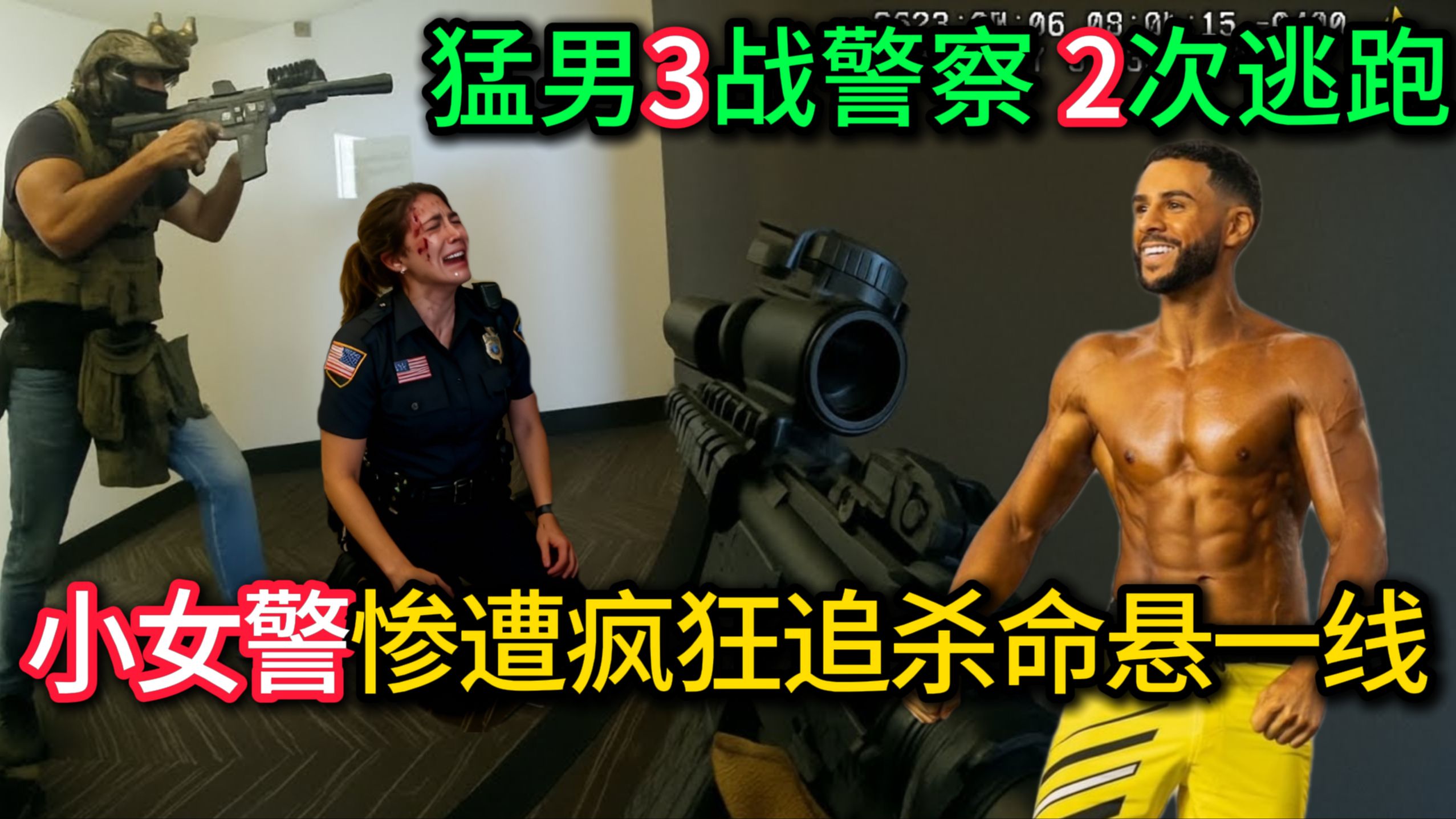 5星嫌犯玩弄警察极限1穿2，小女警惨遭疯狂追杀命悬一线，SWAT出马子弹中找到少量组织！