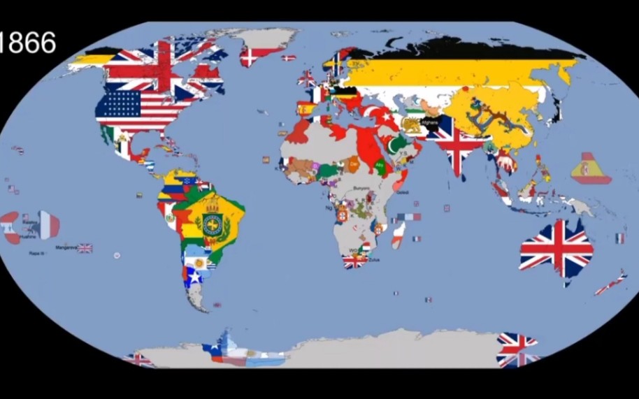 【历史地图】世界：国旗时间表：1019-1910