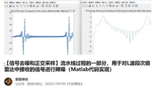 【信号去噪和正交采样】流水线过程的一部分，用于对L波段次级雷达中接收的信号进行降噪（Matlab代码实现）
