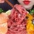 【大口吞咽丨咀嚼剪辑】Hongyu 三文鱼+海参+生牛肉+海菠萝+海螺！好吃到飞起~~