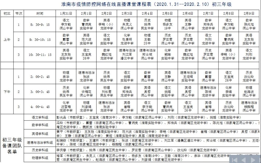 【停更】【初三课】【市直播课】淮南市疫情防控网络在线直播课2020年1月31日至3月13日哔哩哔哩bilibili