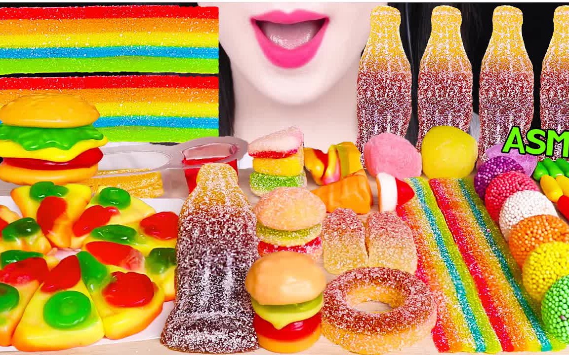 【Jane】吃播助眠 软糖特辑（可乐软糖&彩虹条&球球&汉堡软糖&披萨软糖）