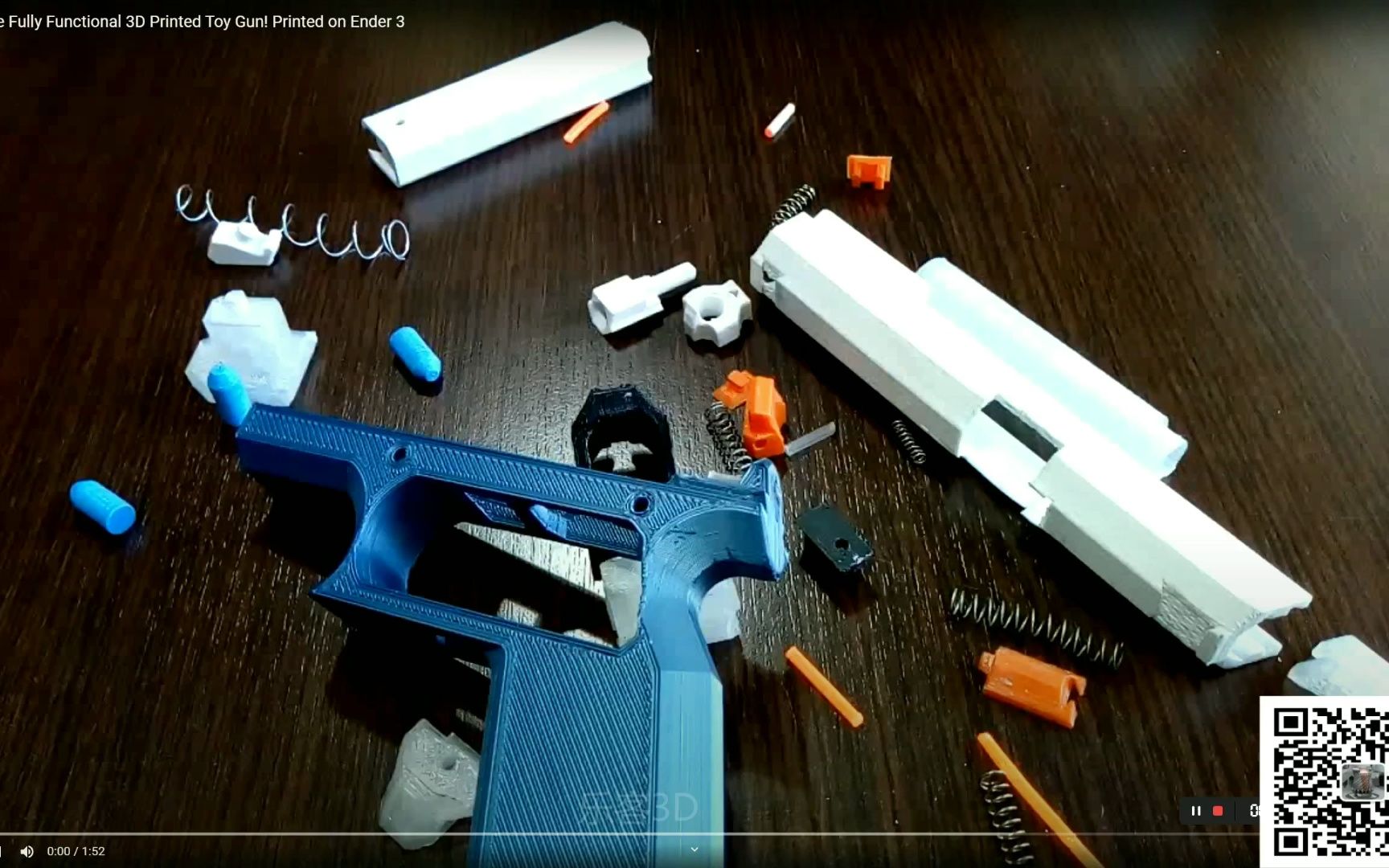 令人难以置信的全功能 3D 打印玩具枪！