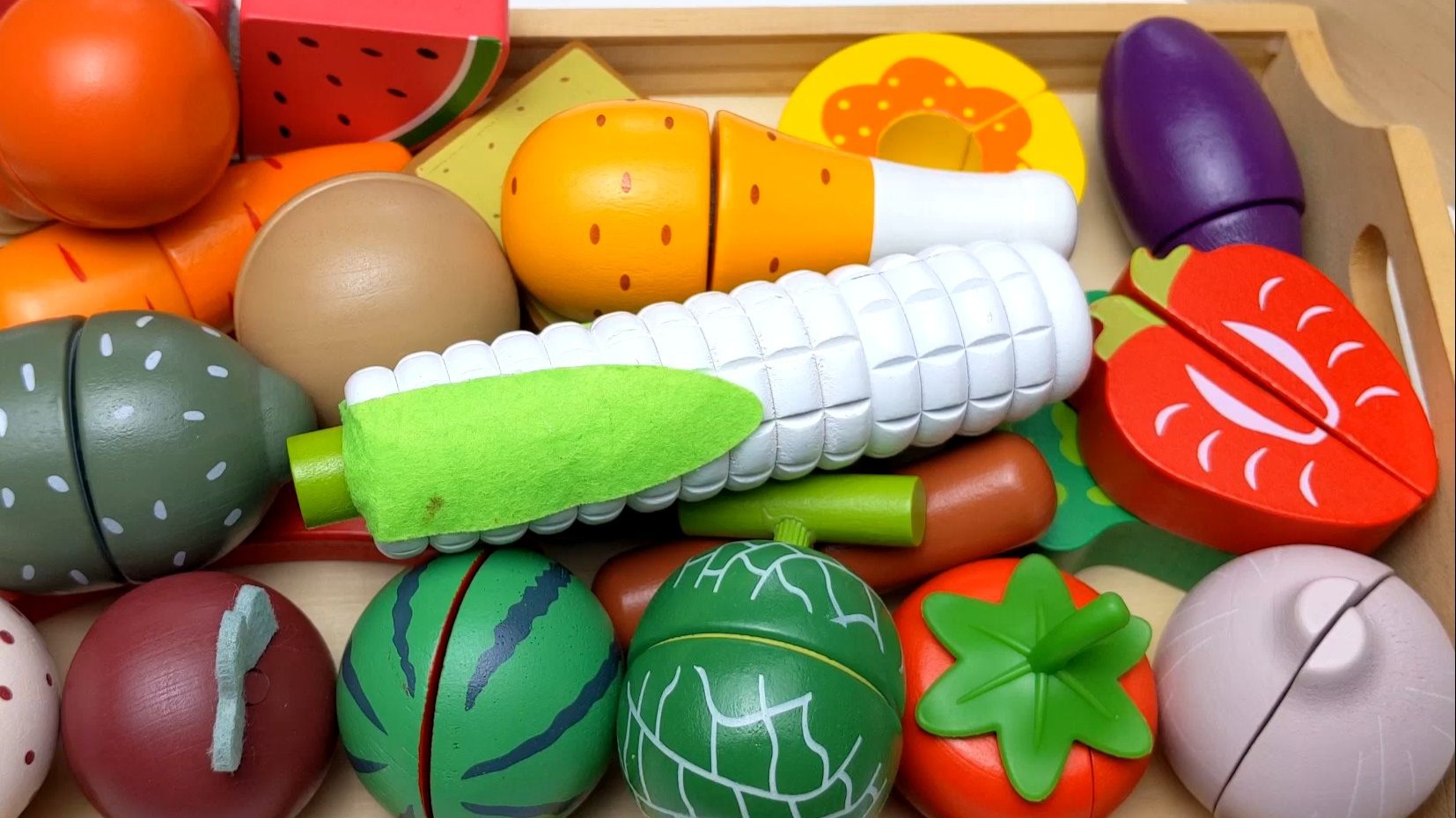 塑料蔬菜和水果切割解压视频 | 儿童益智早教 | ASMR