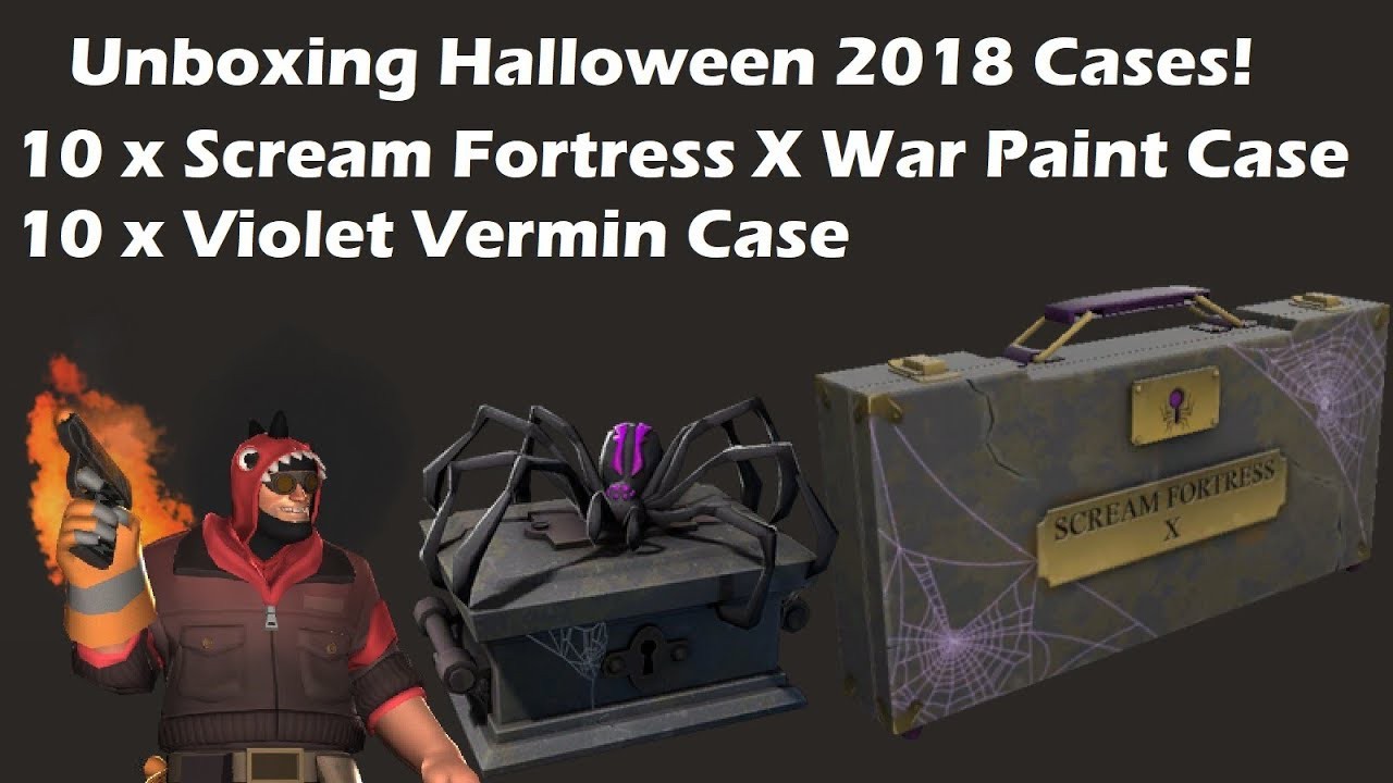 TF2 Unboxing Violet Vermin + Scream Fortress X War Paint Case