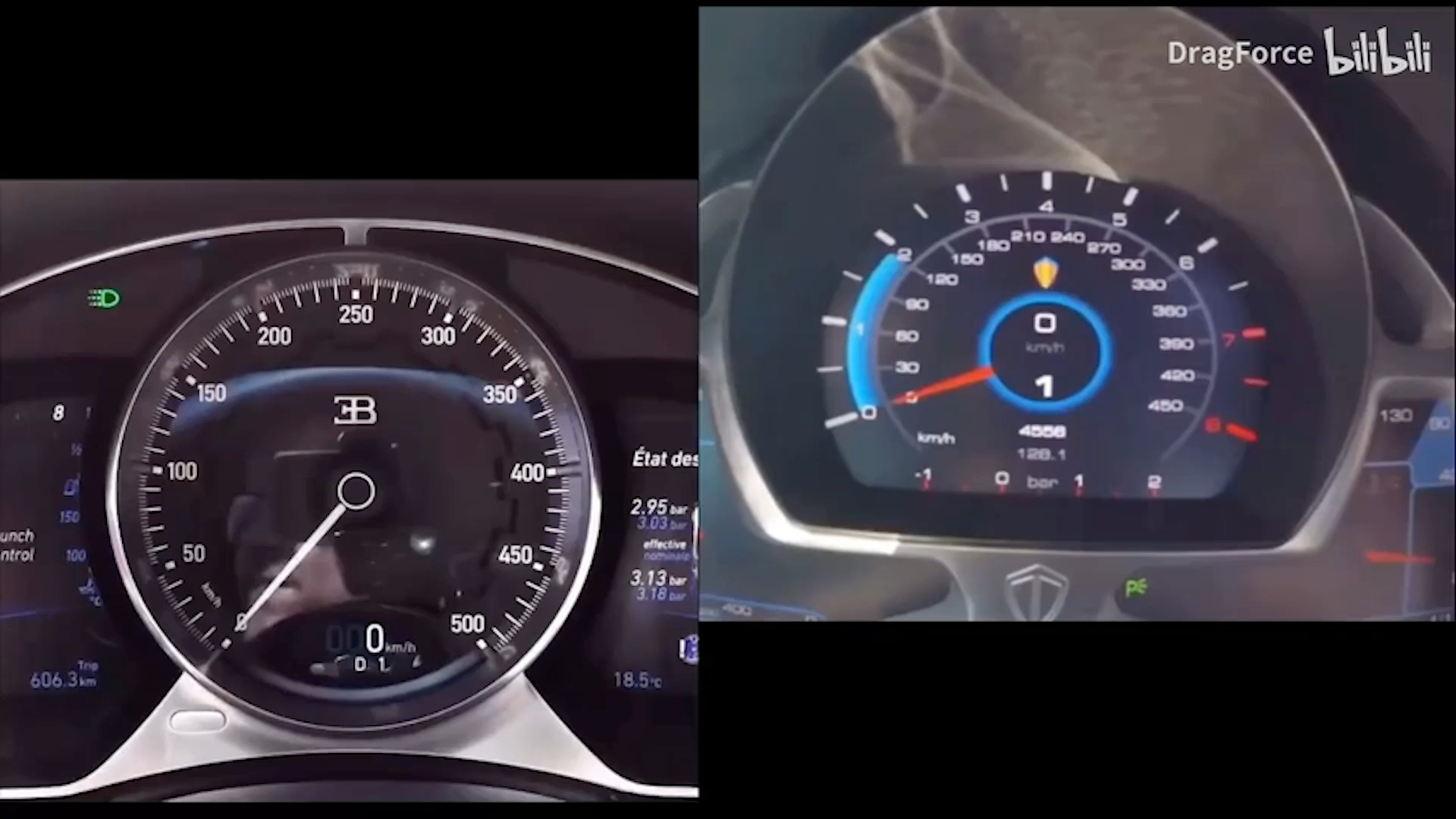 【直线加速】布加迪Chiron vs 柯尼塞格Agera R 0-360km/h