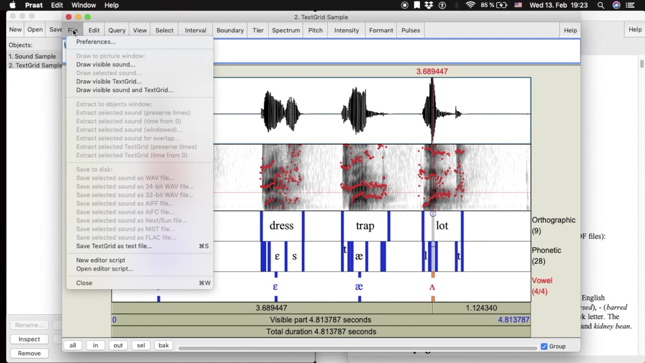 grid annotations in praat