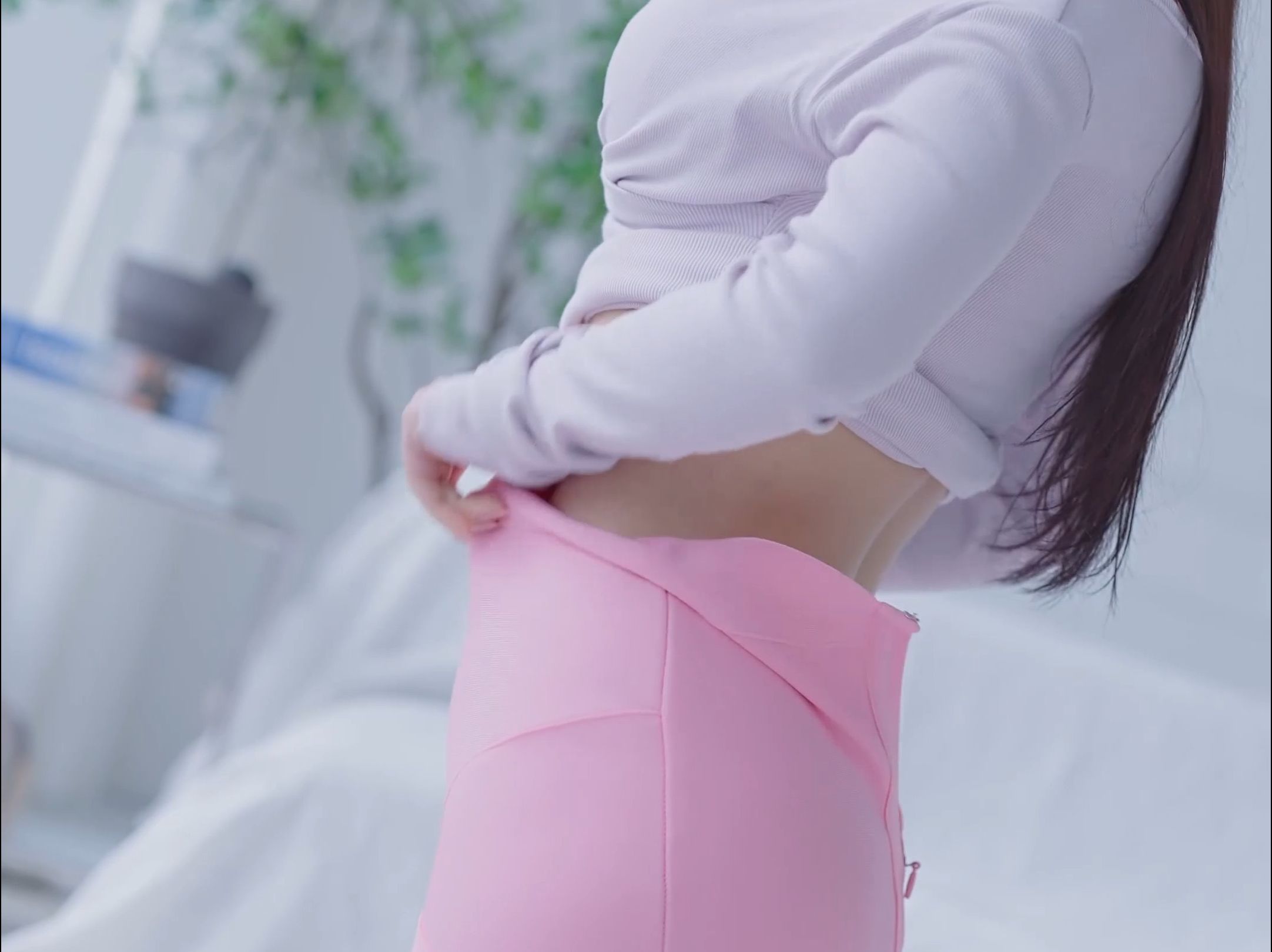 Miss YeonHwa's Pink & Beige Wrap Dress Outfit