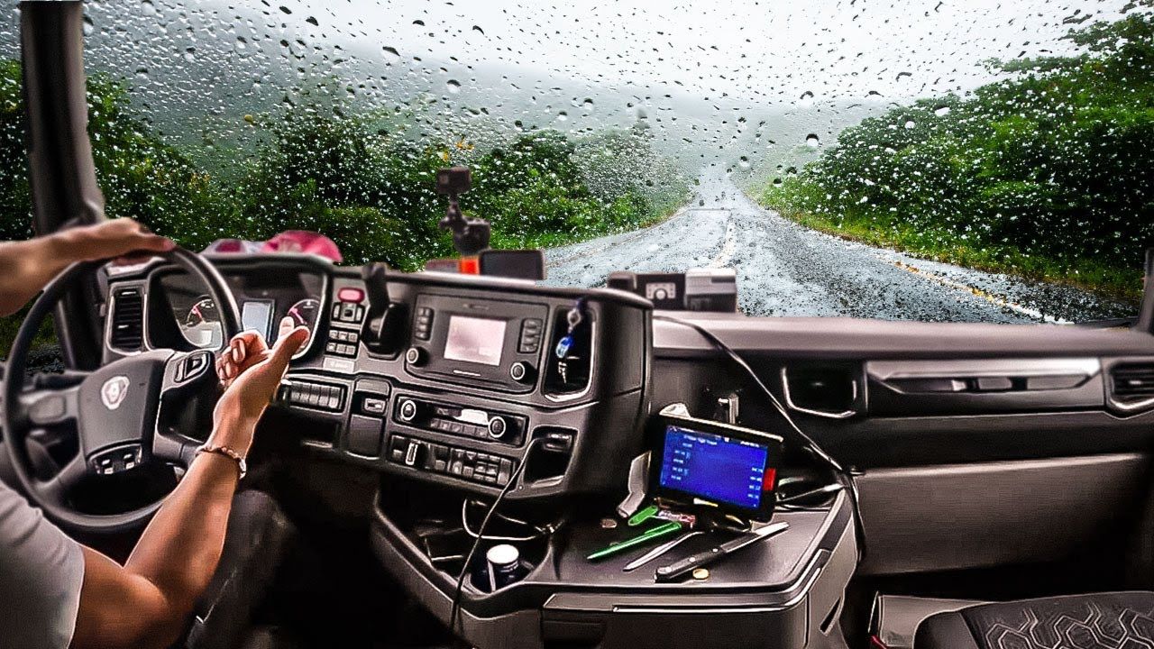 【YouTube|POV】pov卡车在大雨中行驶！ 卡车司机的视角