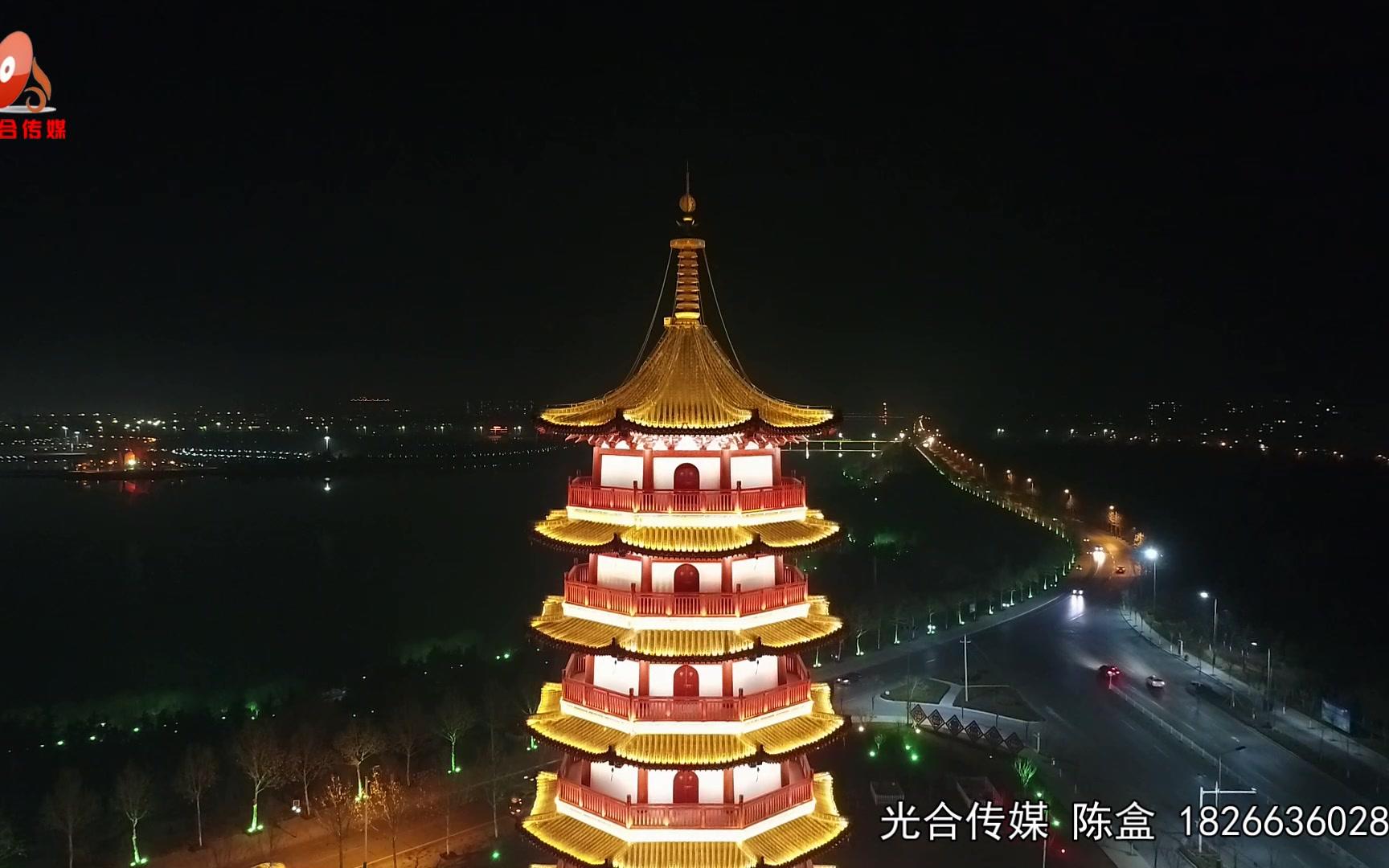 航拍诸城夜景之一-光合传媒-陈盒