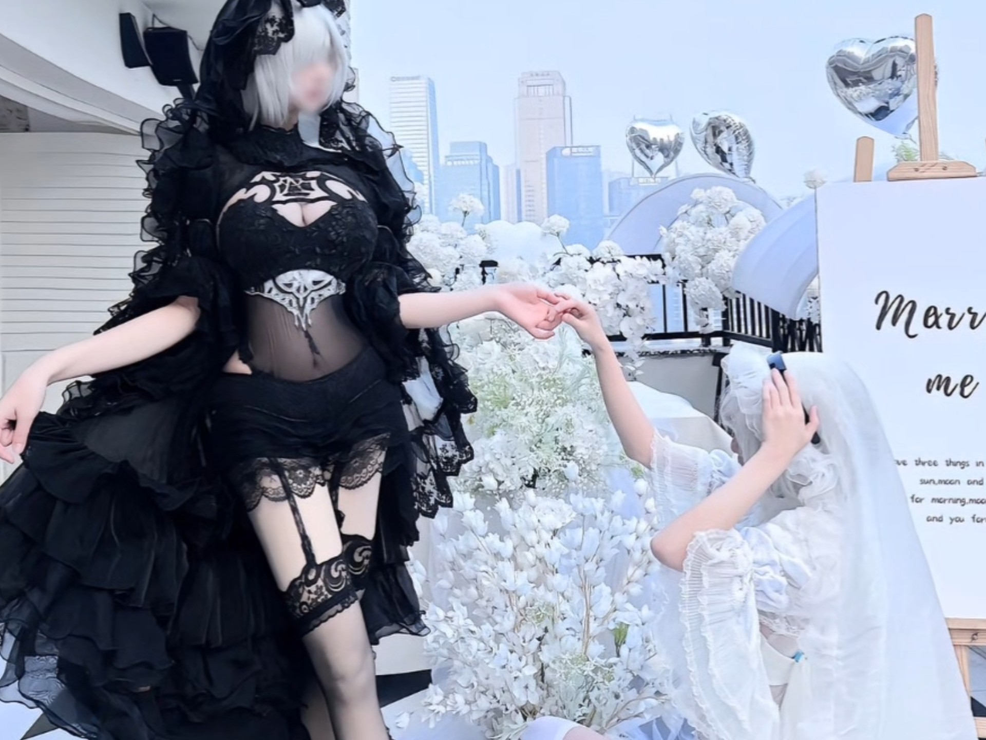 Black and White Flower Wedding