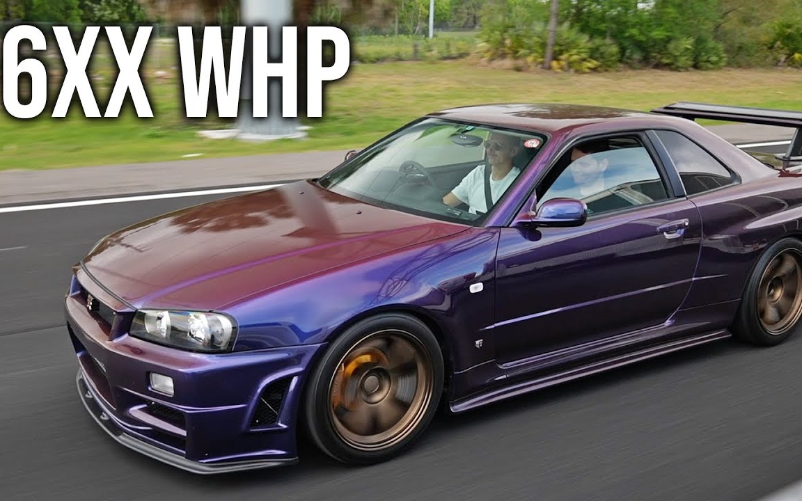 中字 狂躁至极 600轮上马力的gtr R34 哔哩哔哩 つロ干杯 Bilibili