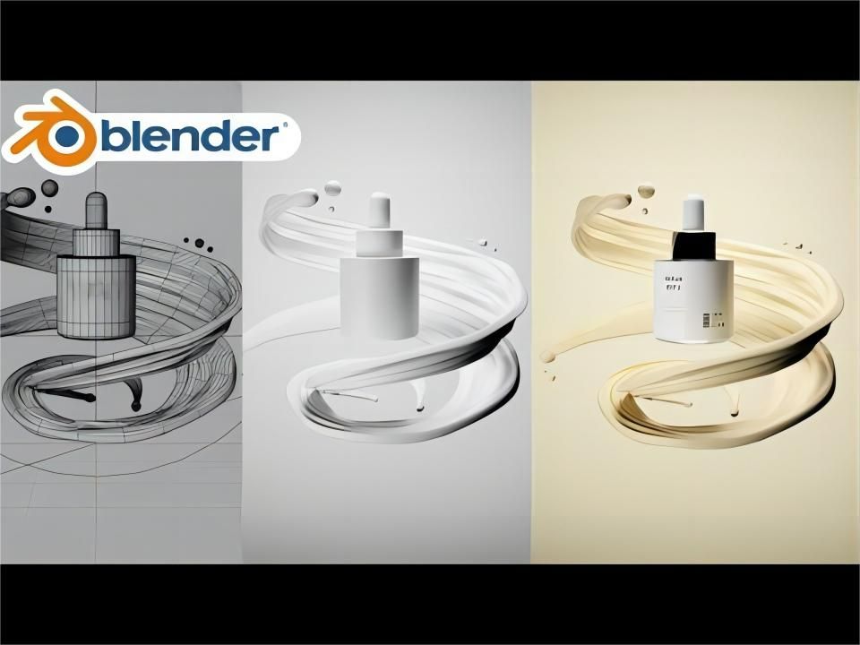 【Blender】化妆品产品建模+渲染打光教程（中文字幕）