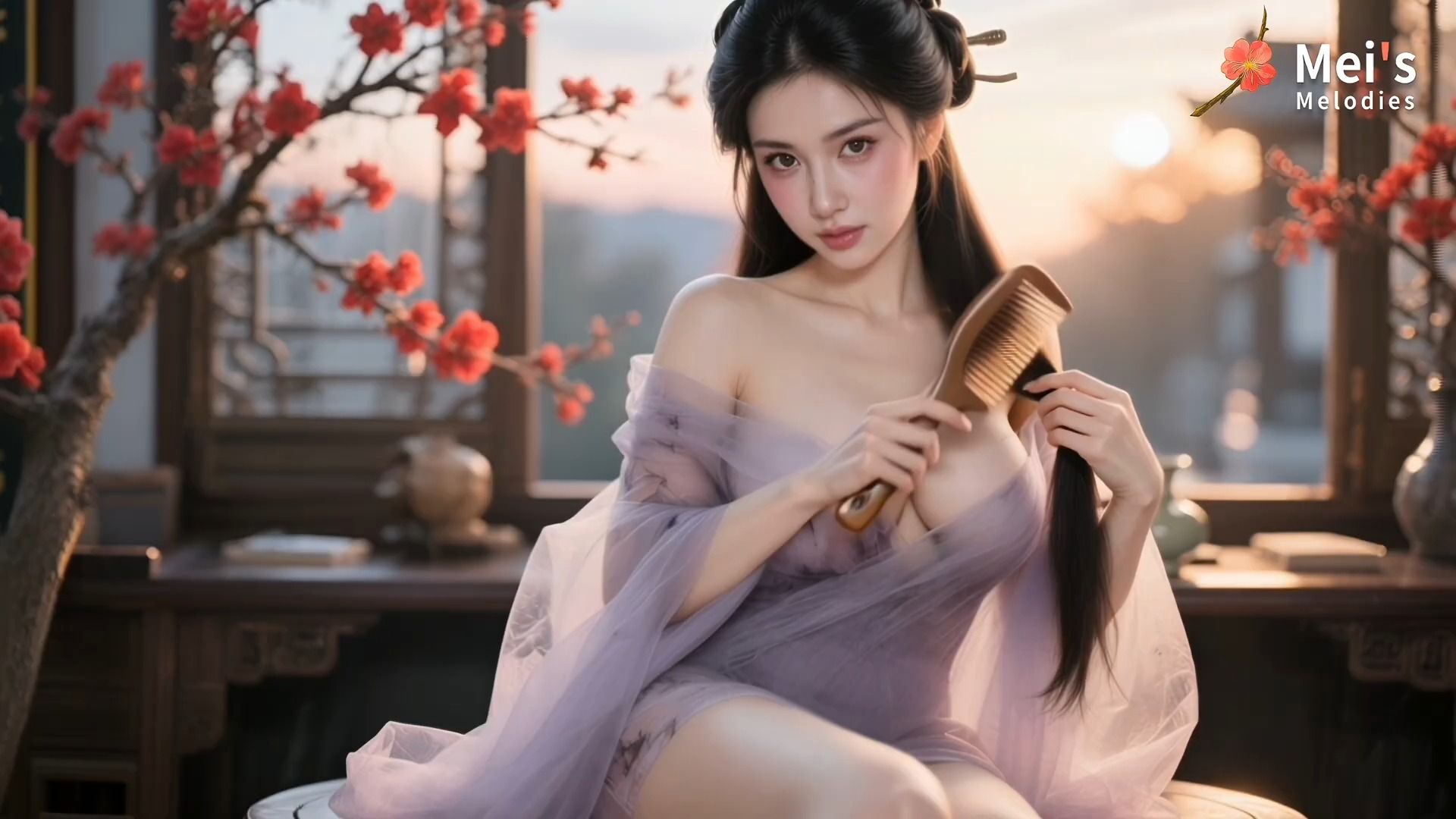 AI LoFi《妆台夜记》眉黛渐渐淡去，如你渐远的轮廓