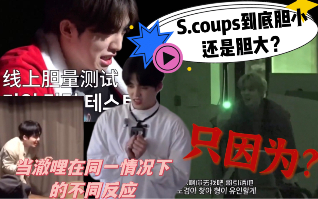 Seventeen 崔胜澈到底是胆大还是胆小?在类似情况下看S.coups的不同表现哔哩哔哩bilibili