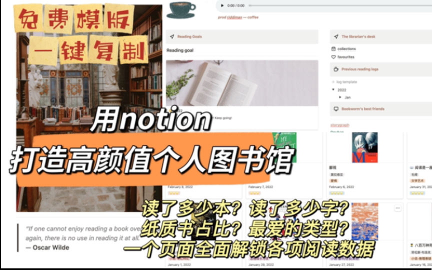 阿团读书｜Notion高颜值个人图书馆 免费模版一键复制